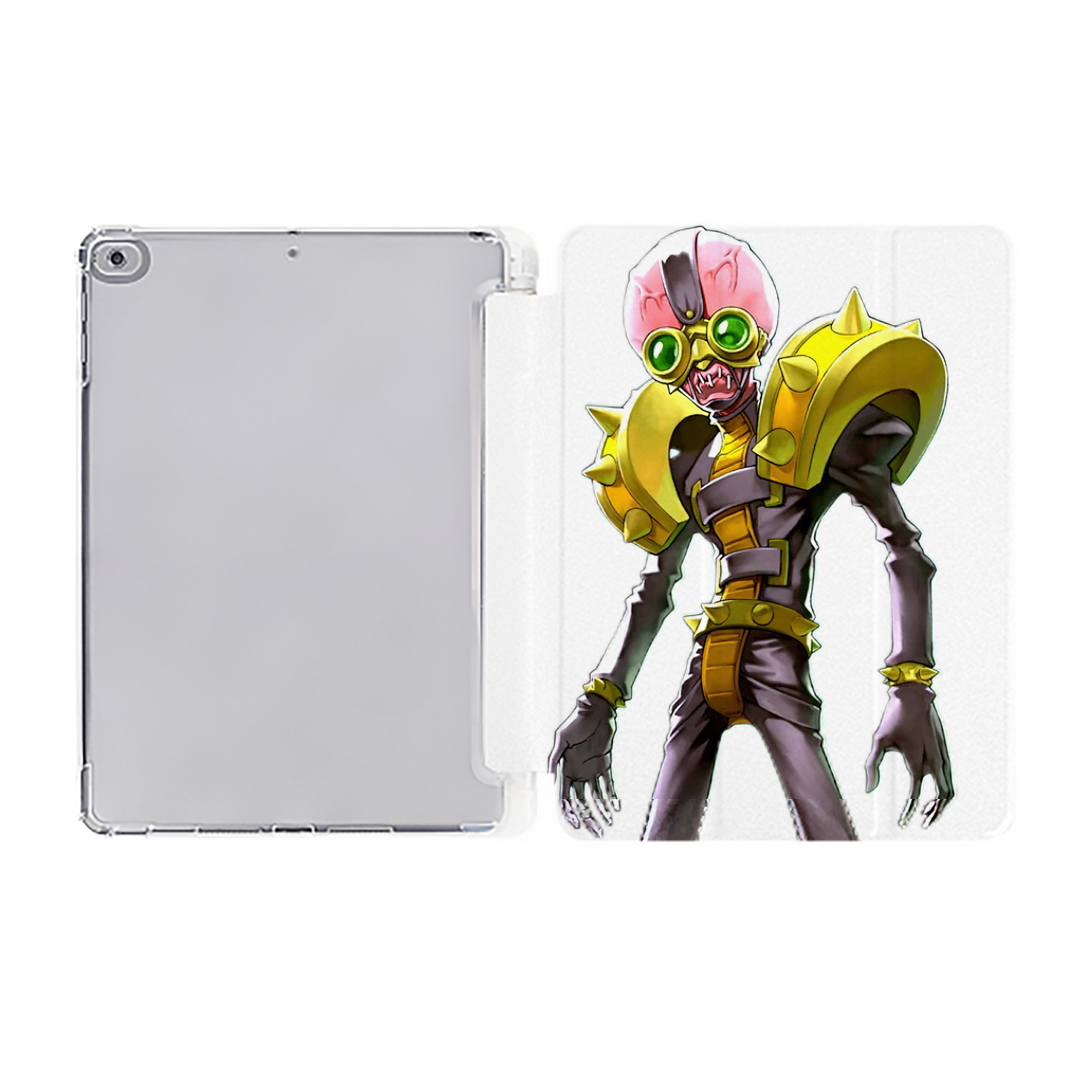 （画像用） 遊☆戯☆王 Yu-Gi-Oh! IPad ケース ペン収納付き 三つ折りスタンド PUレザー×シリコン 対応機種9.5/10.5/10.9インチ
